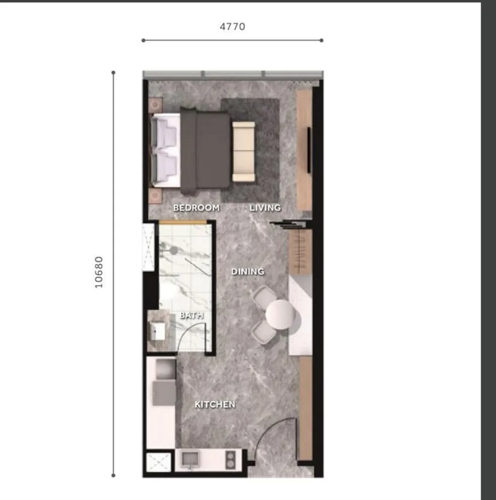 CloutHaus floor plan Type C / D / E / F, 549 sq ft, 1 bedroom, 1 bathrooms